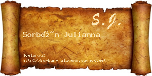 Sorbán Julianna névjegykártya